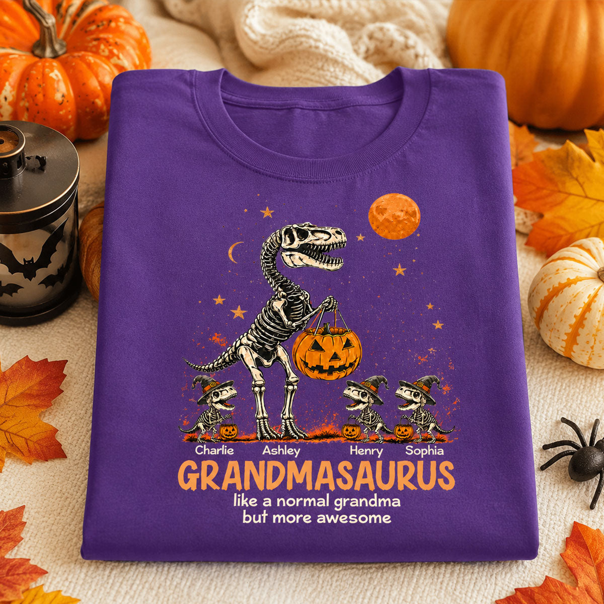 Spooky Grandmasaurus - Personalized Shirt - Halloween Gift for Grandma, Mom