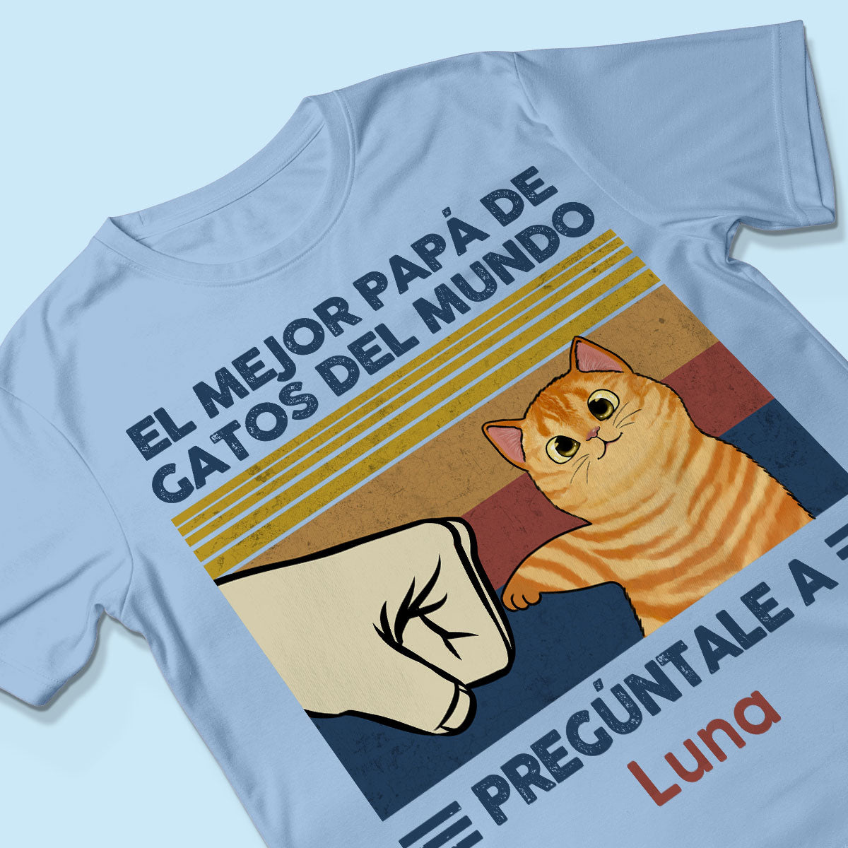 Regalo perfecto para papás de gatos – Camiseta personalizada con choque de puños con tu gato