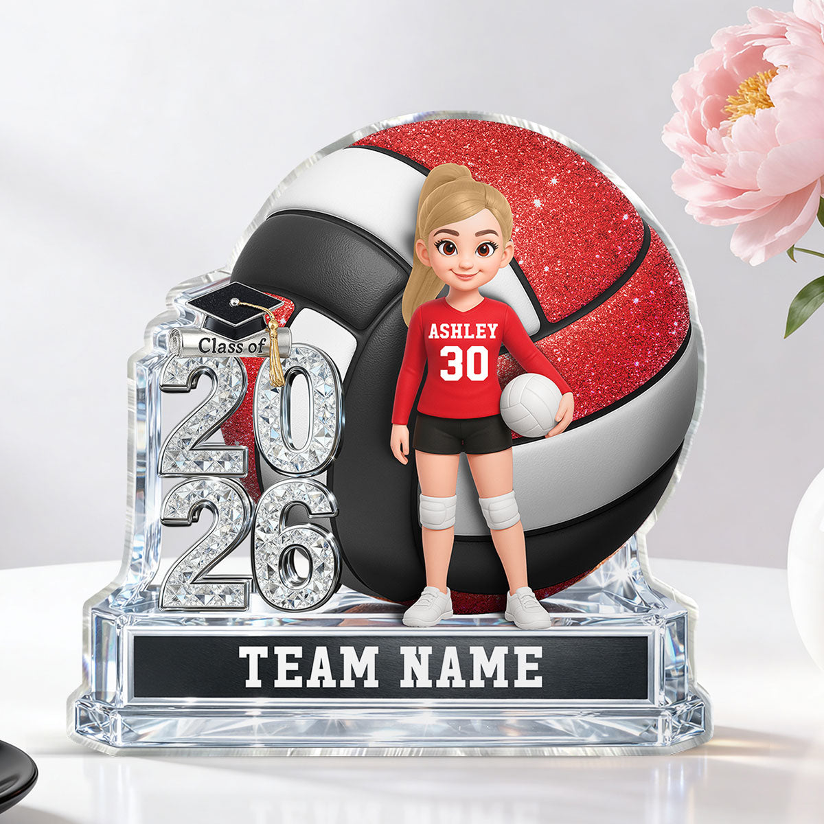 Volleyball Senior Keepsake 2D Flat - Personalized Acrylic Block Plaque - Graduation Gift For Daughter, Son Graduates, Class of 2026