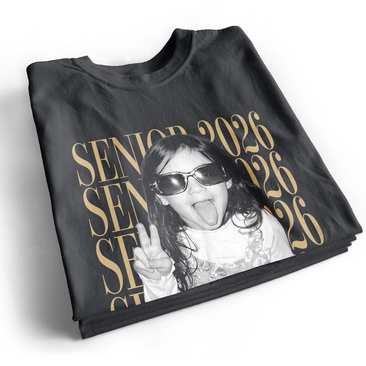 Retro Vintage Photo And Year Senior - Personalized Shirt - Custom Graduate Picture Shirt, Graduation Gift, Family Matching Shirt Graduation Party Celebration