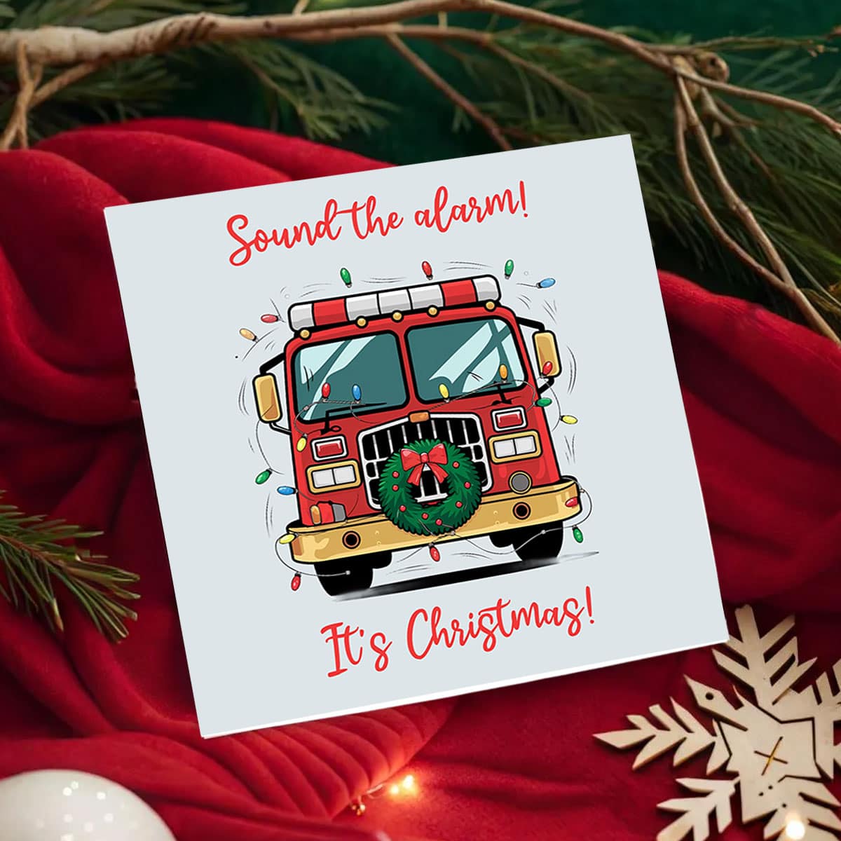 Christmas Firefighter Card Upsell