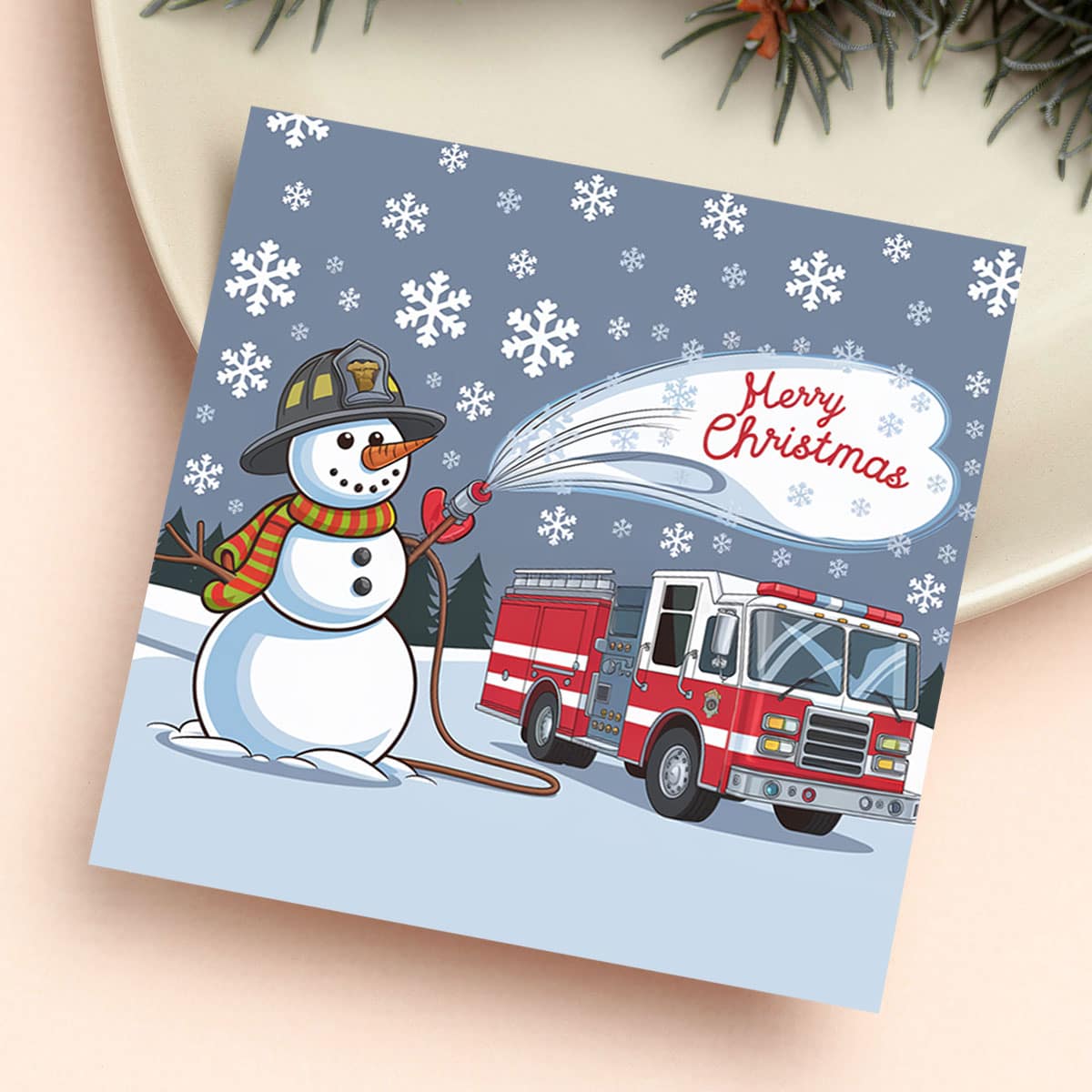 Christmas Firefighter Card Upsell