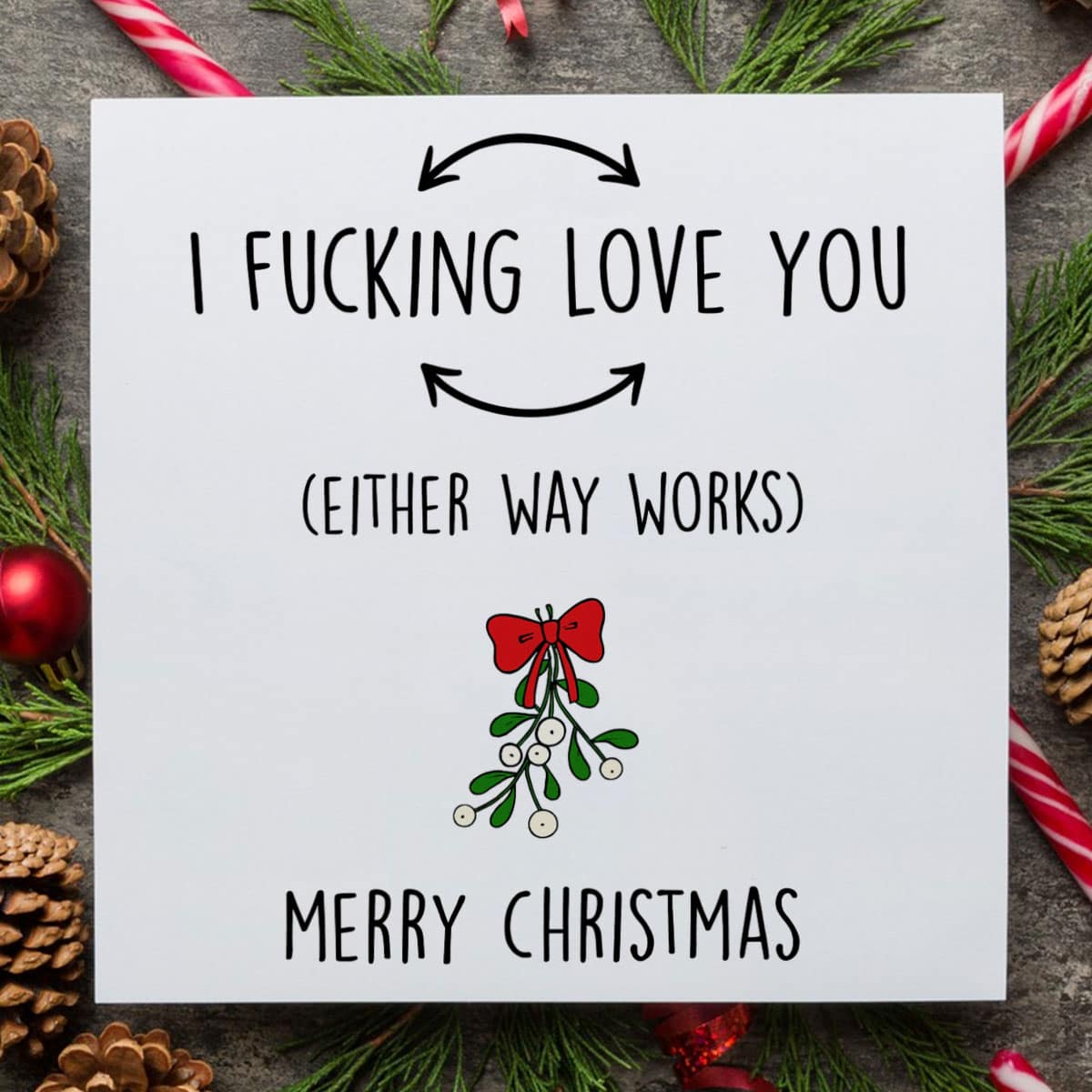 Christmas Biker Couple Card