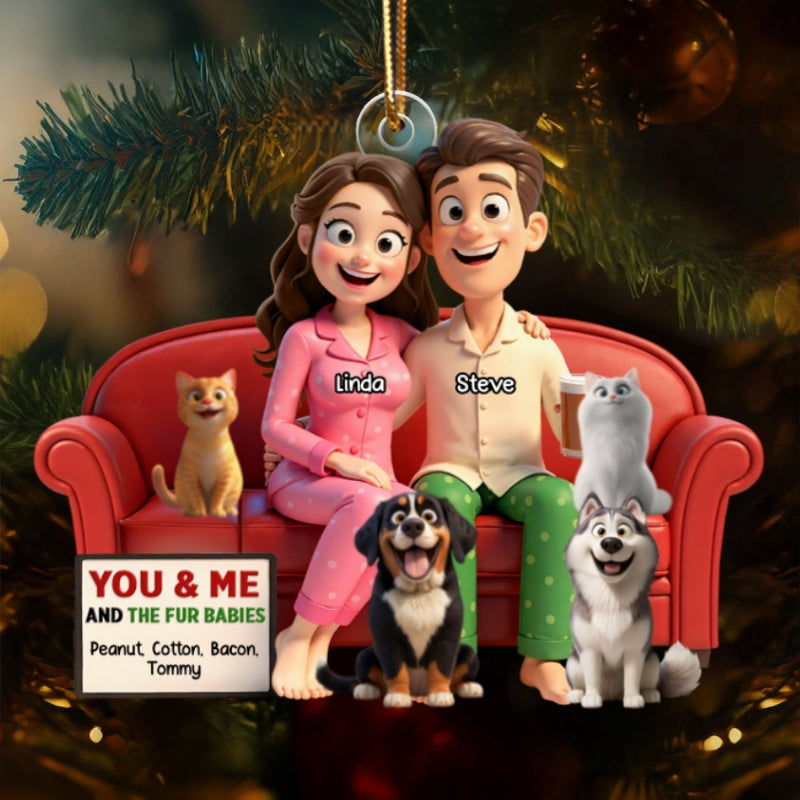 Cartoon Couple You & Me We Got This - Personalized Acrylic Ornament - Christmas Gift for him, Gift for her