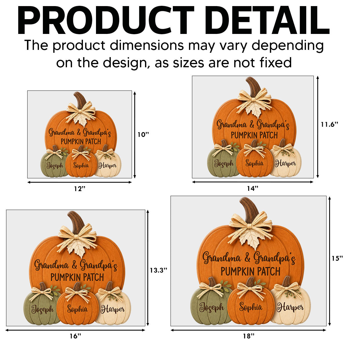 Cozy Rustic Fall Vibe Grandpa Grandma's Pumpkin Patch - Personalized Yard Sign - Fall Decor For Grandparents (Up to 20 Grandkids)