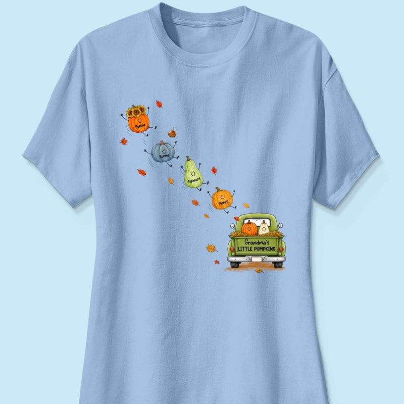 Grandma's Little Cute Pumpkins - Personalized Shirt - Fall Season Cozy Shirt