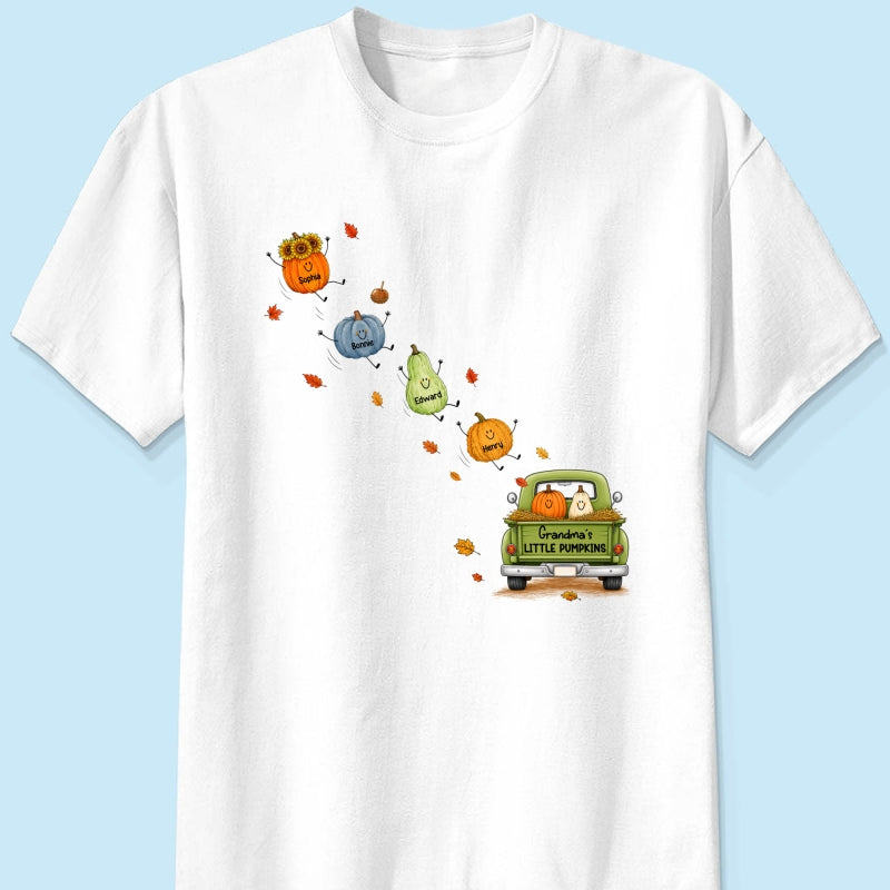 Grandma's Little Cute Pumpkins - Personalized Shirt - Fall Season Cozy Shirt
