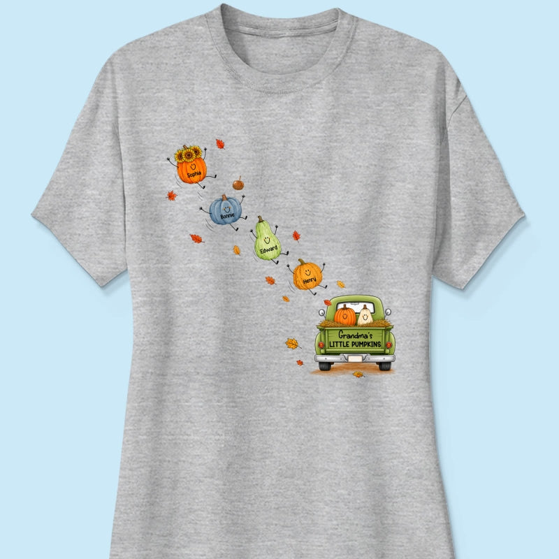 Grandma's Little Cute Pumpkins - Personalized Shirt - Fall Season Cozy Shirt