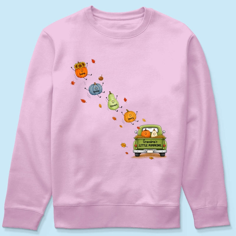 Grandma's Little Cute Pumpkins - Personalized Shirt - Fall Season Cozy Shirt