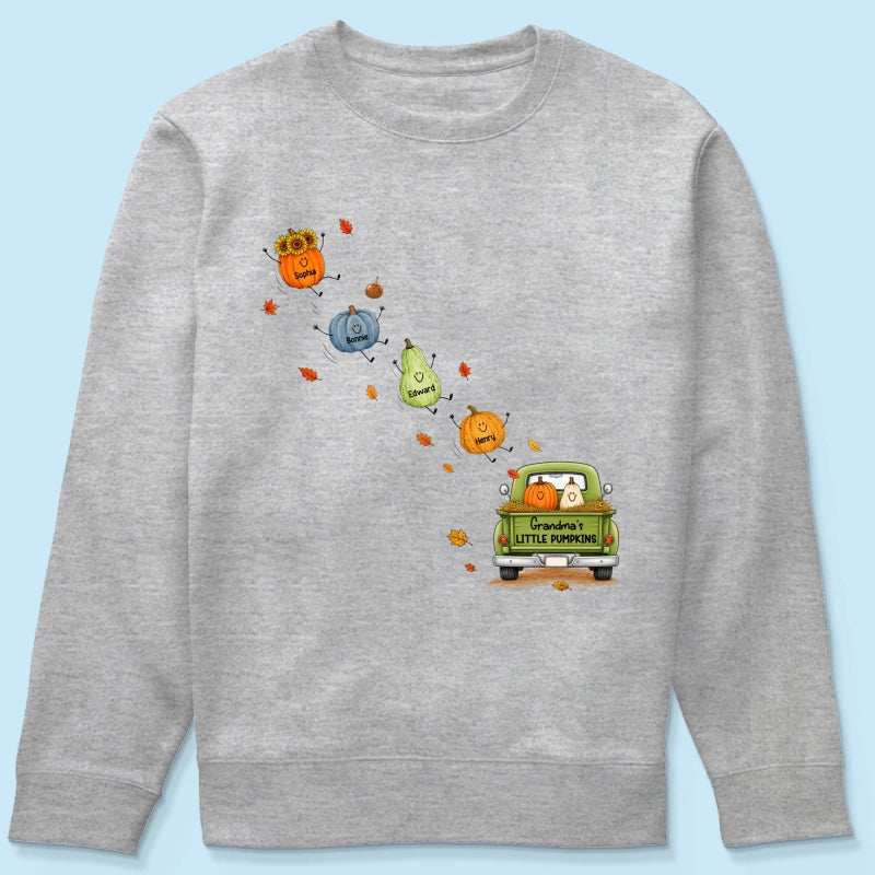 Grandma's Little Cute Pumpkins - Personalized Shirt - Fall Season Cozy Shirt