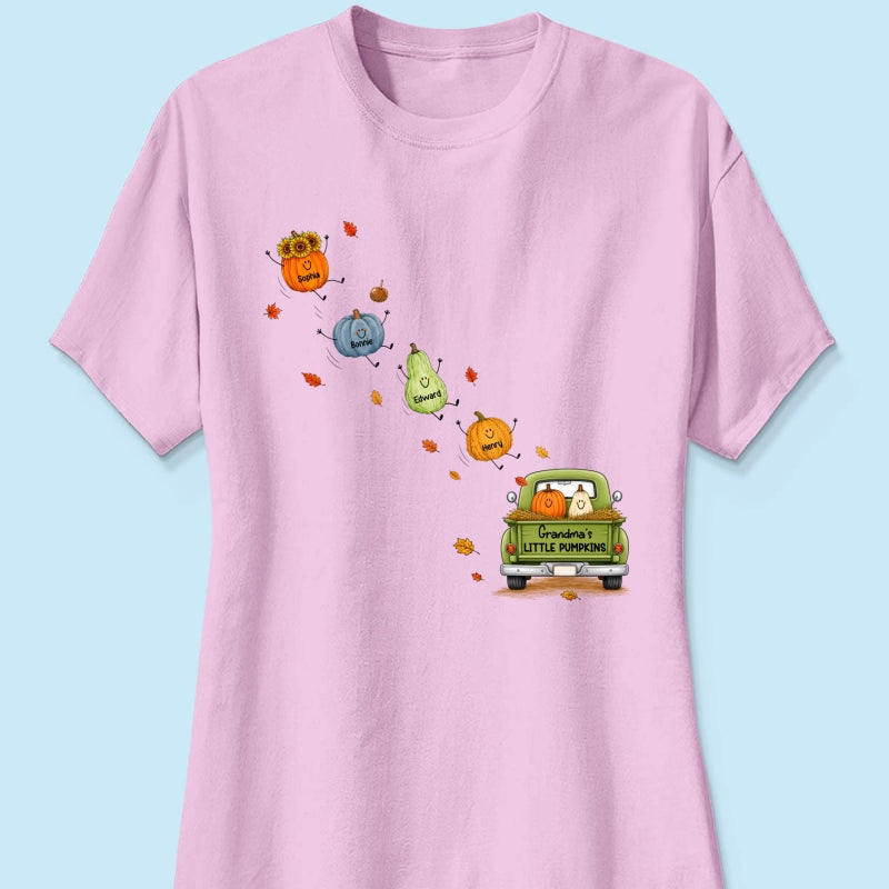 Grandma's Little Cute Pumpkins - Personalized Shirt - Fall Season Cozy Shirt