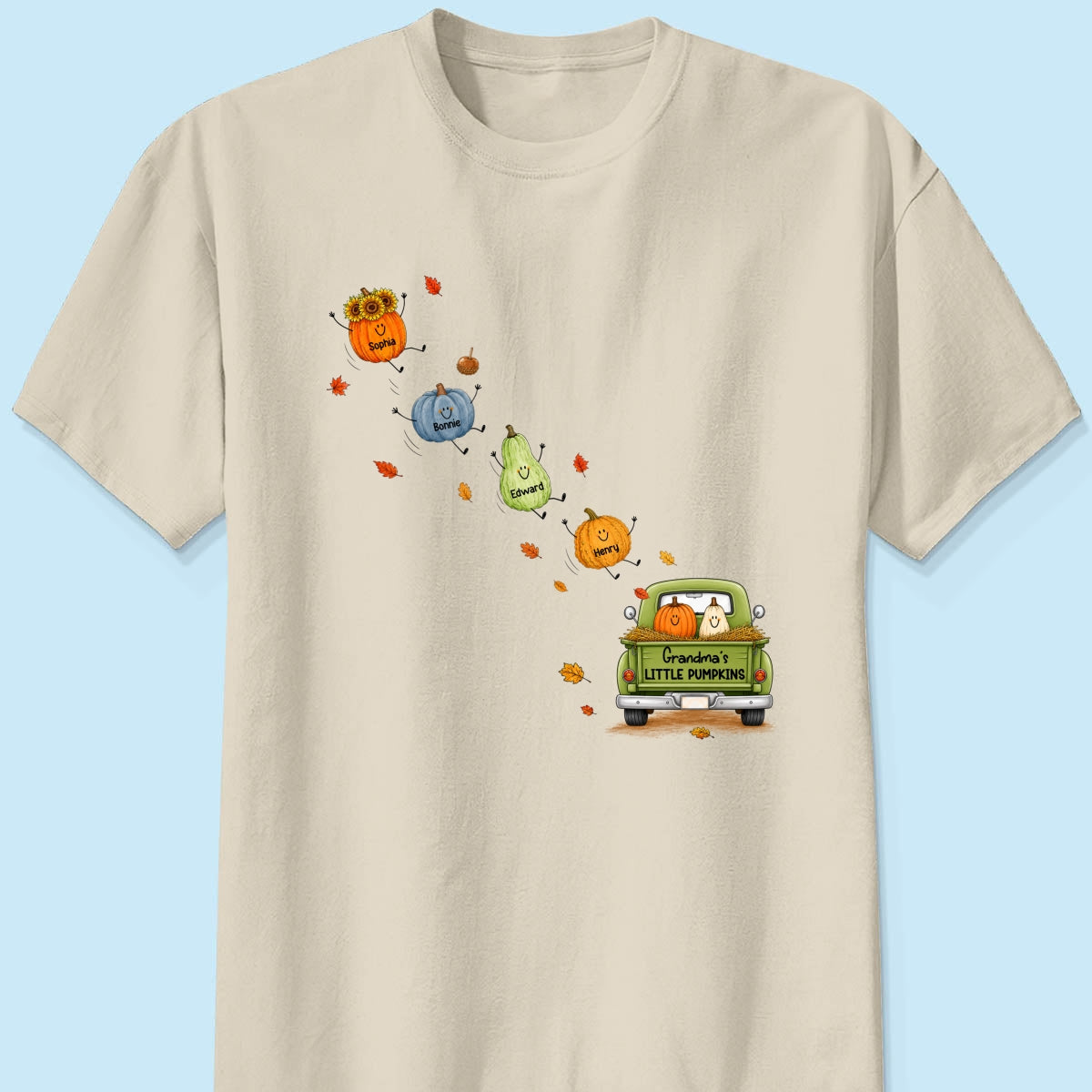 Grandma's Little Cute Pumpkins - Personalized Shirt - Fall Season Cozy Shirt