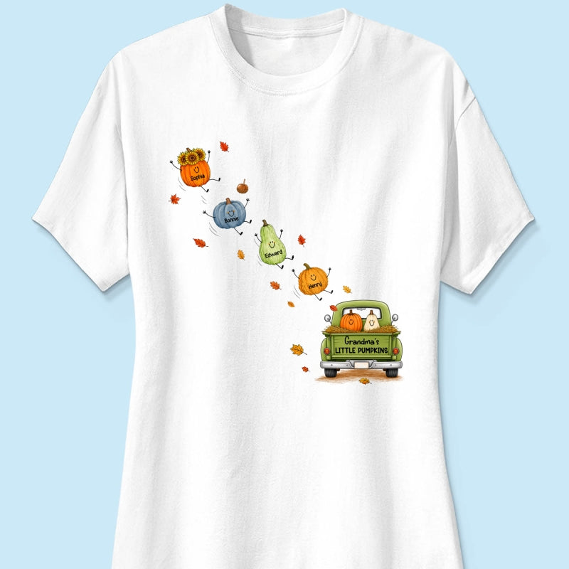 Grandma's Little Cute Pumpkins - Personalized Shirt - Fall Season Cozy Shirt