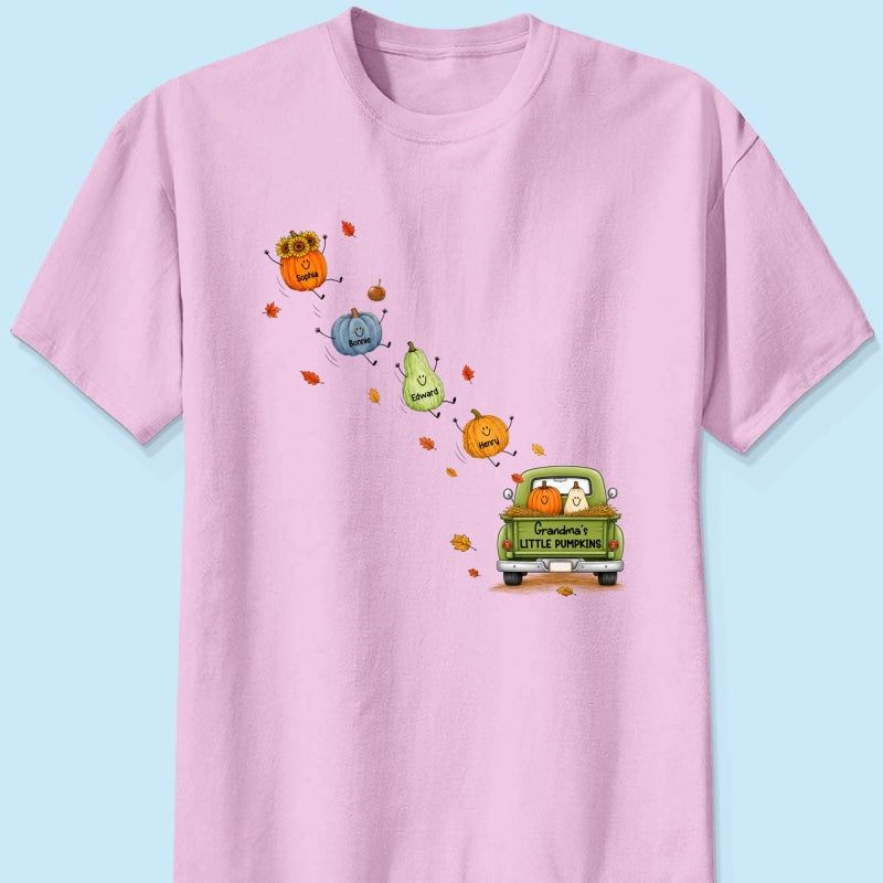 Grandma's Little Cute Pumpkins - Personalized Shirt - Fall Season Cozy Shirt