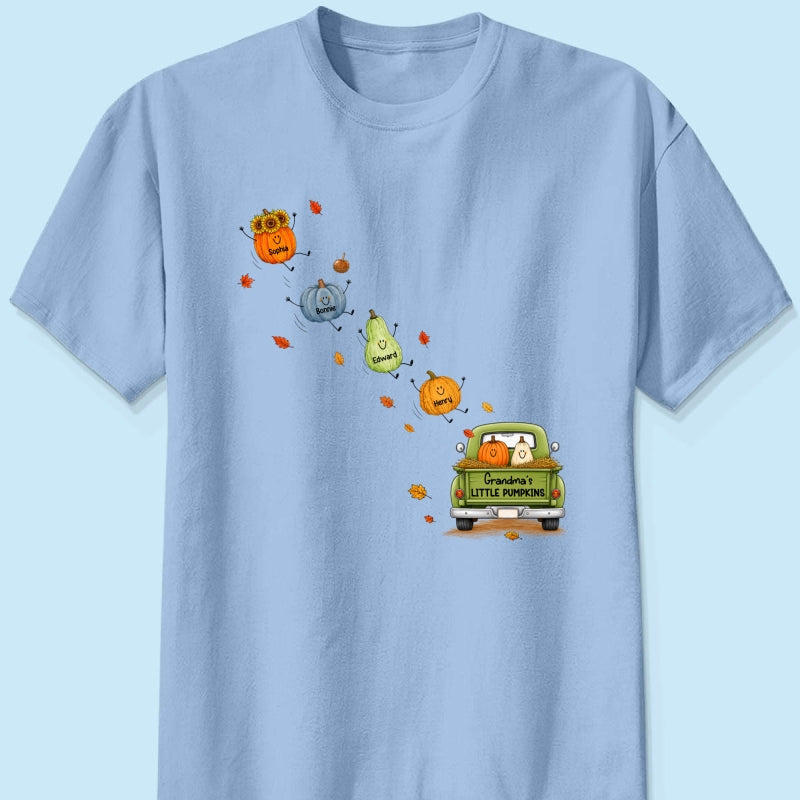 Grandma's Little Cute Pumpkins - Personalized Shirt - Fall Season Cozy Shirt