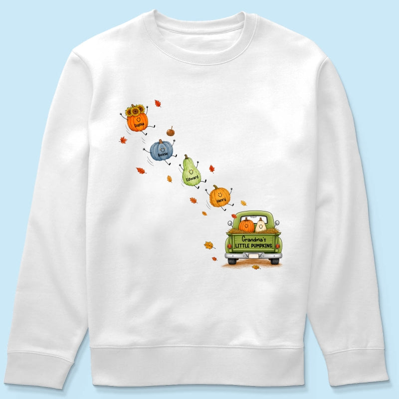 Grandma's Little Cute Pumpkins - Personalized Shirt - Fall Season Cozy Shirt