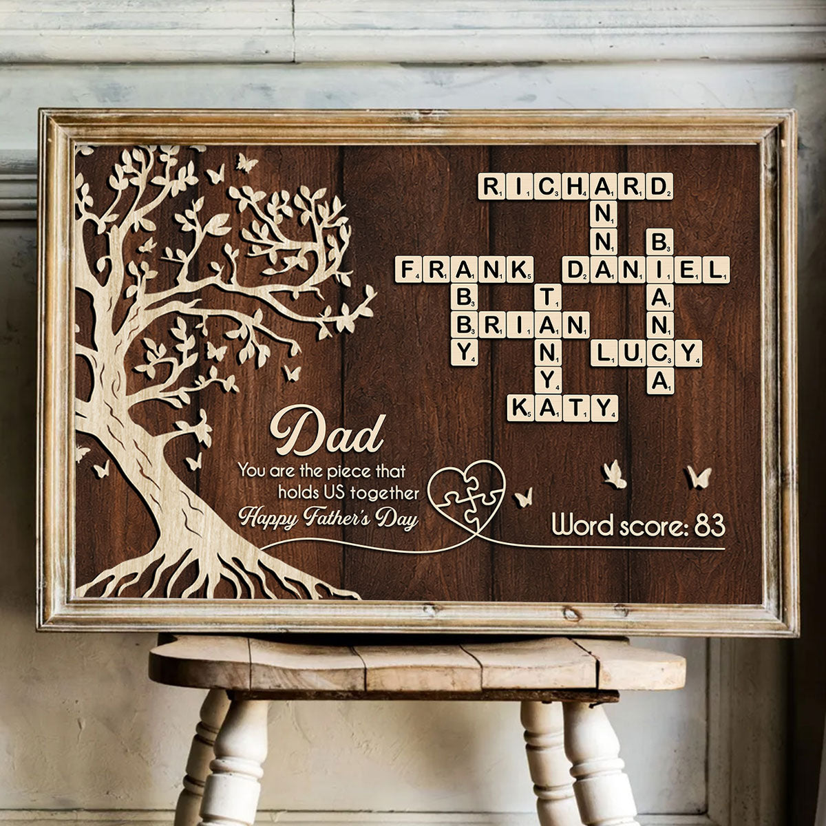 Dad You Are The Piece That Holds Us Together Crossword - Personalized Poster - Father's Day Gift For Dad, Husband
