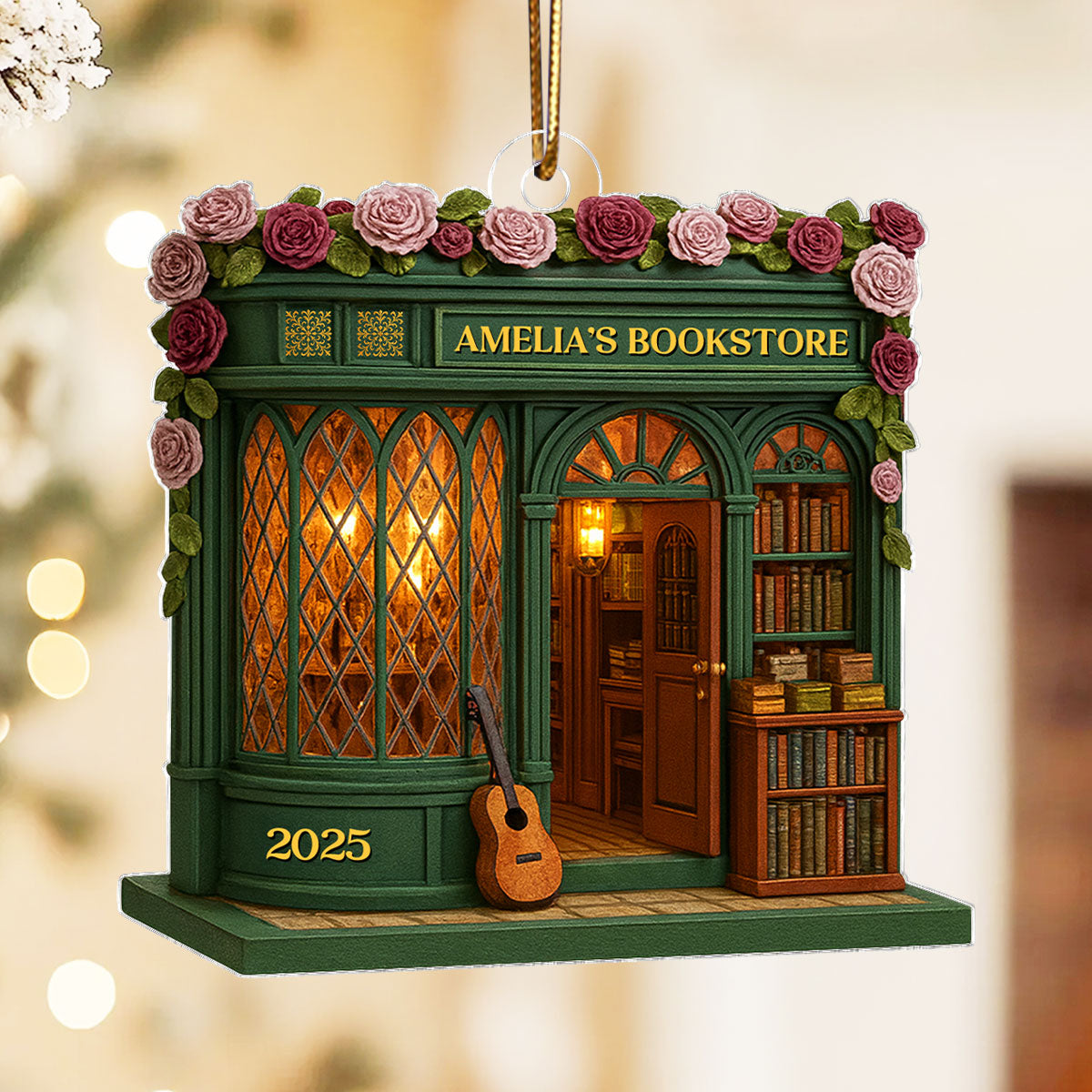A Cozy Escape for Book Lovers – Personalized Acrylic Ornament – Heartfelt Gift for Readers