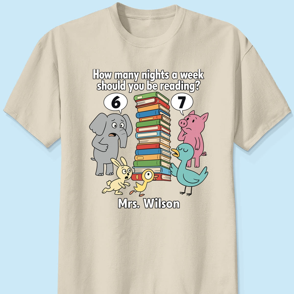How Many Nights A Week Should You Be Reading 6-7 - Personalized Shirt - Children's Books Sweatshirt, Teacher Six Seven 67 Shirt