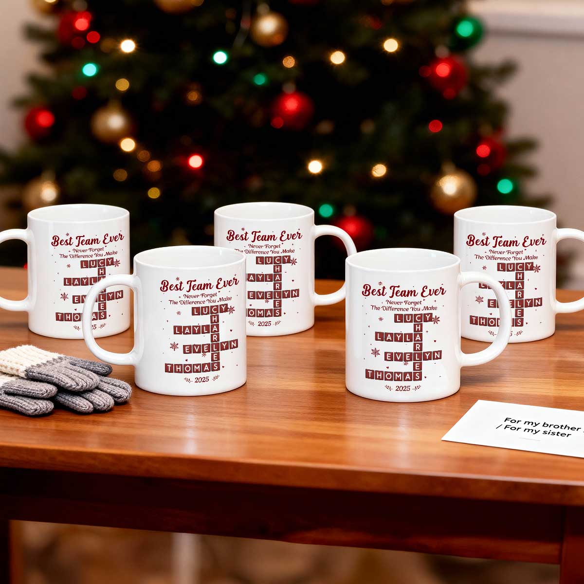 Best Team Ever Crossword Puzzle Art - Personalized Mug - Gift For Coworkers, Colleagues