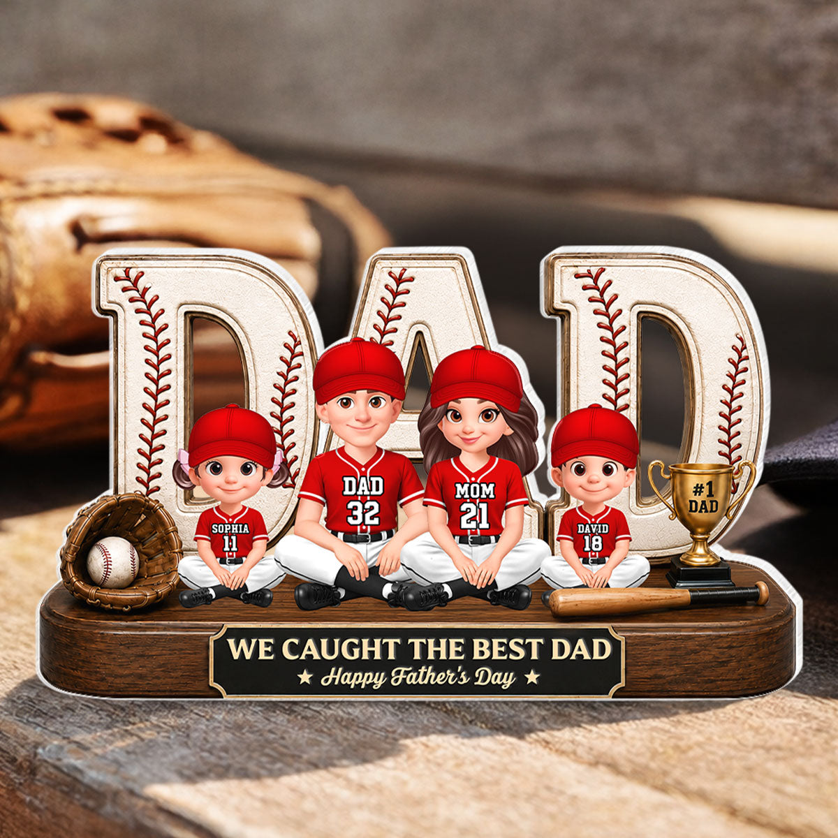 Baseball Legend Daddy's Dream Team - Personalized Acrylic Block Plaque -  Gift For Dad
