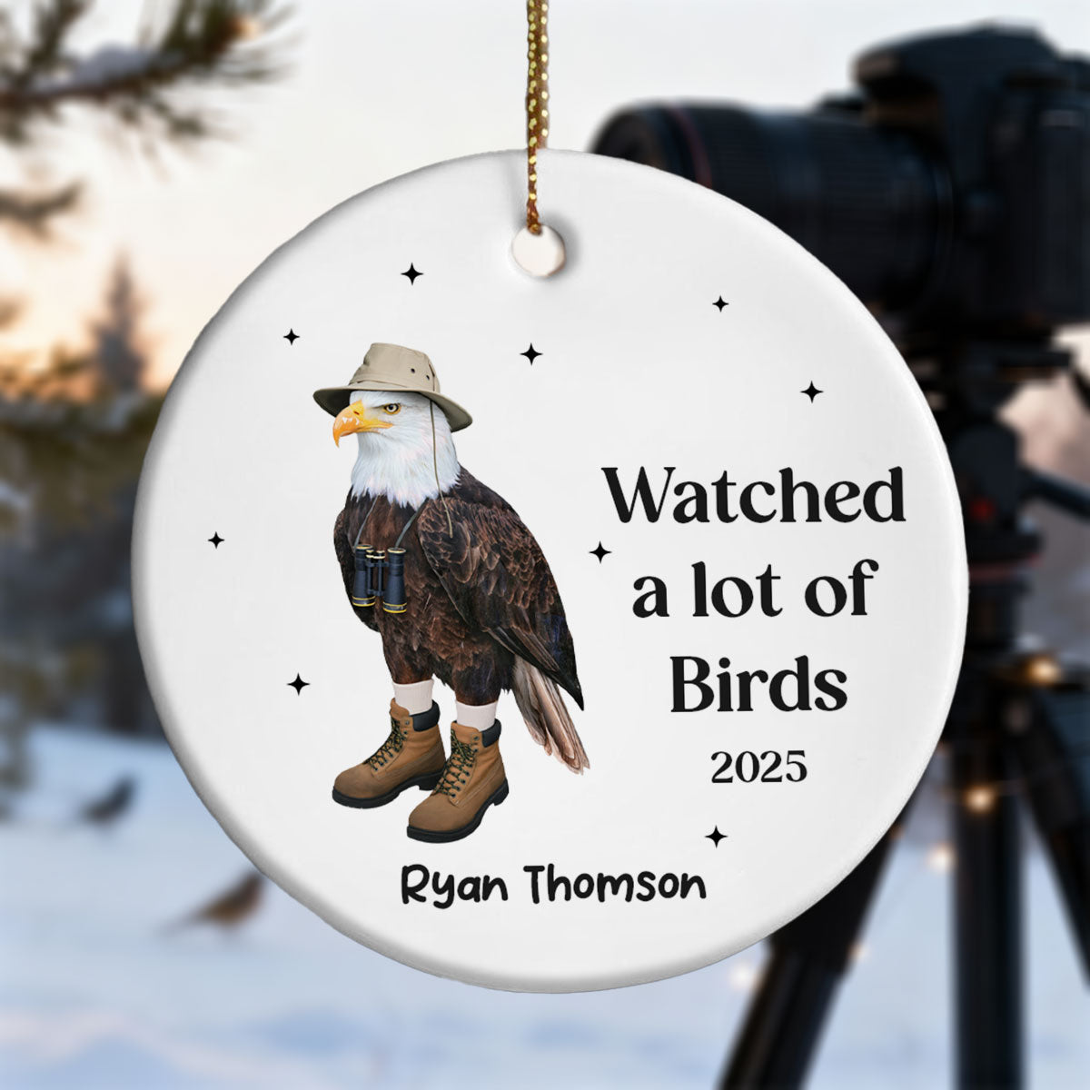 Bird Nerd Watched A Lot Of Birds - Personalized Ceramic Ornament - Gift for Bird Lover, Bird Watcher, Twitcher