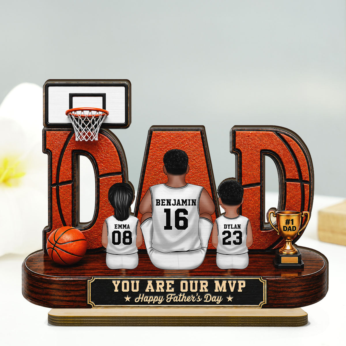 [UP TO 38% OFF] Basketball Dad Legend Daddy's Dream Team - Personalized 2-Layered Wooden Plaque - Unique  Gift For Dad, Husband, Basketball Fans
