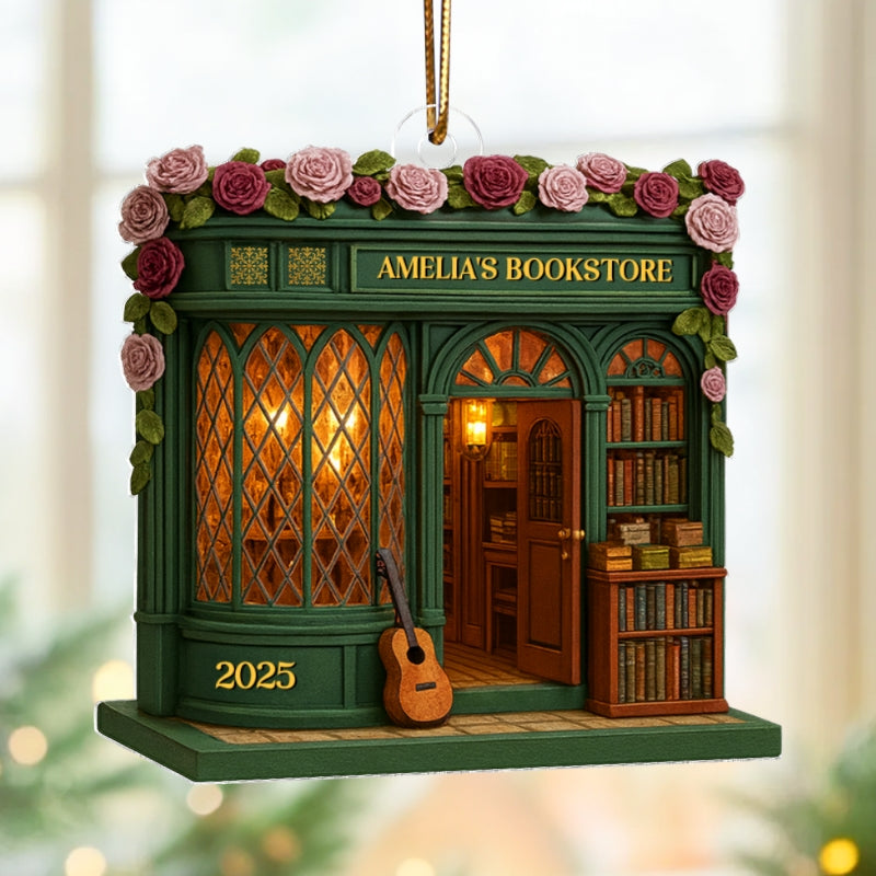 A Cozy Escape for Book Lovers – Personalized Acrylic Ornament – Heartfelt Gift for Readers