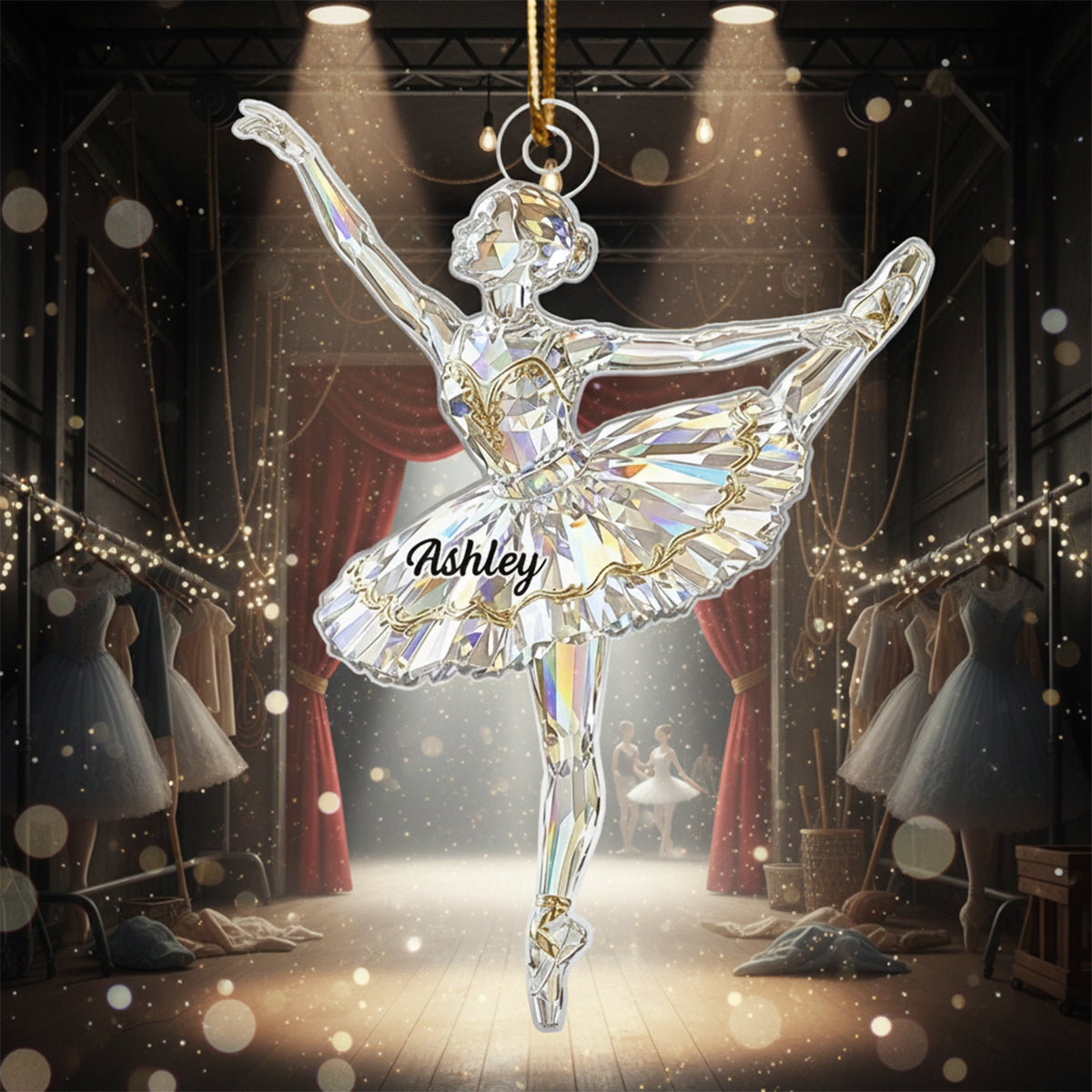 Ballet Girl Crystal Effect - Personalized Acrylic Ornament - Unique Christmas Gift For Daughter, Granddaughter, Kid