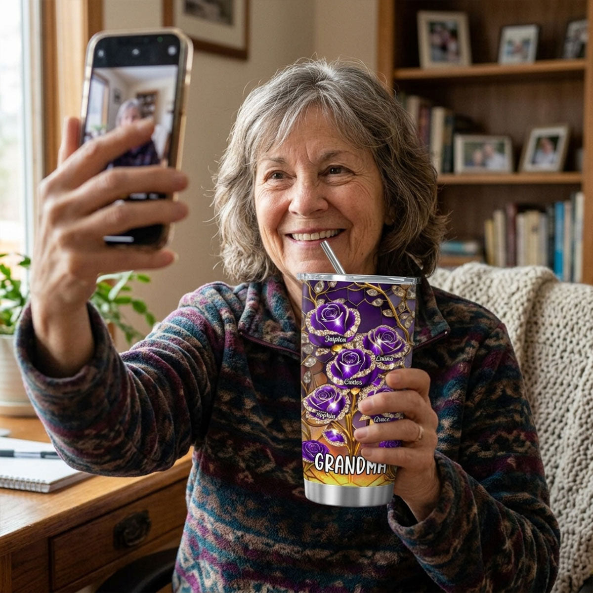 Grandma Roses - Personalized Tumbler - Mother's Day Gift For Grandma