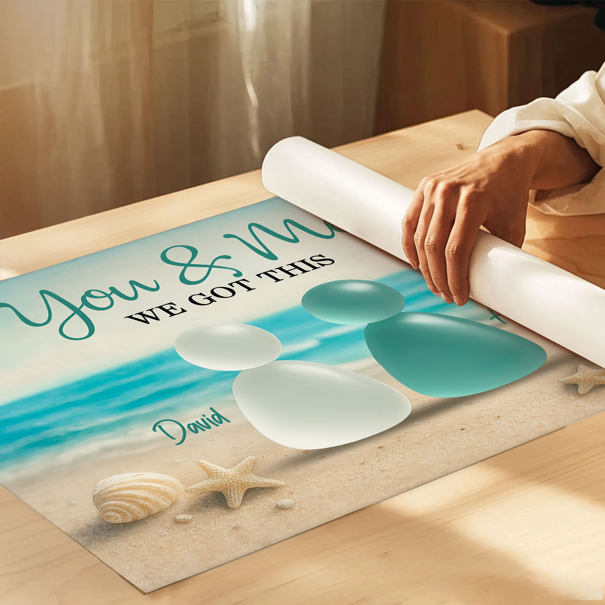 3D Sea Glass Effect Eternal Love Couple Christmas - Personalized Poster