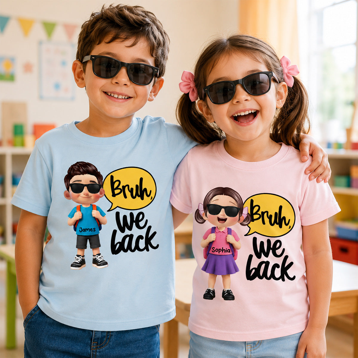 Bruh We Back Cute Kid - Personalized Shirt - Back To School Gift
