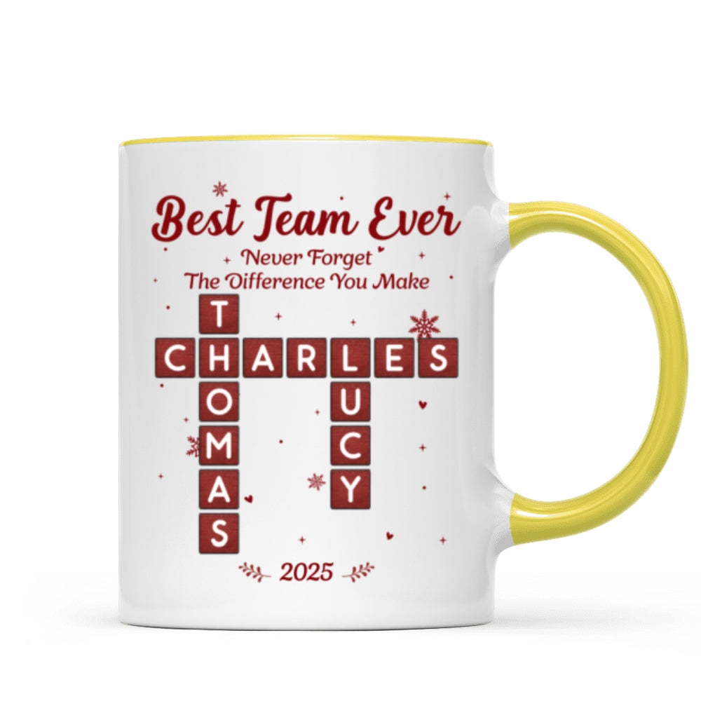 Best Team Ever Crossword Puzzle Art - Personalized Mug - Gift For Coworkers, Colleagues