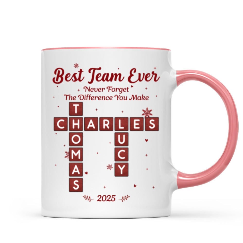 Best Team Ever Crossword Puzzle Art - Personalized Mug - Gift For Coworkers, Colleagues