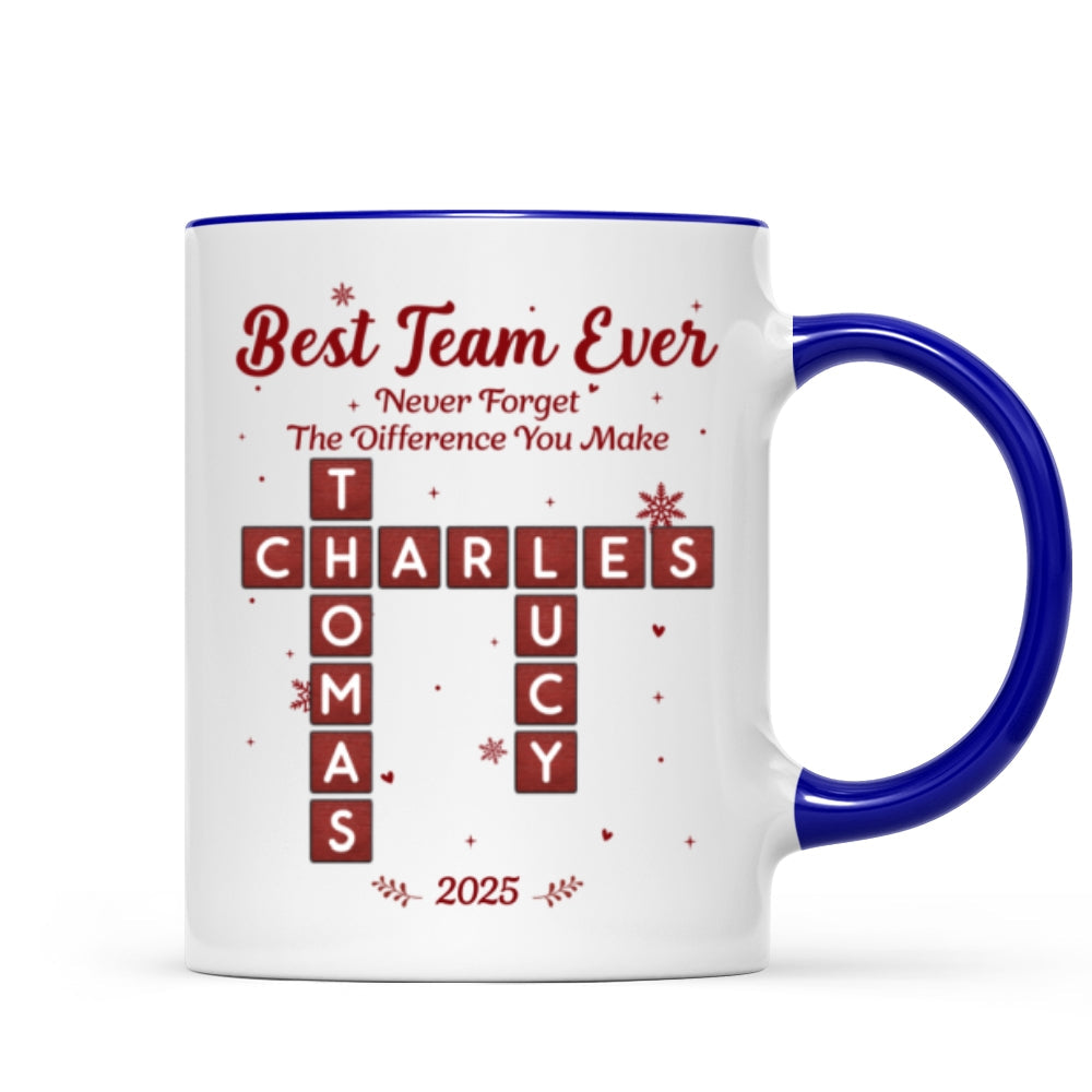 Best Team Ever Crossword Puzzle Art - Personalized Mug - Gift For Coworkers, Colleagues