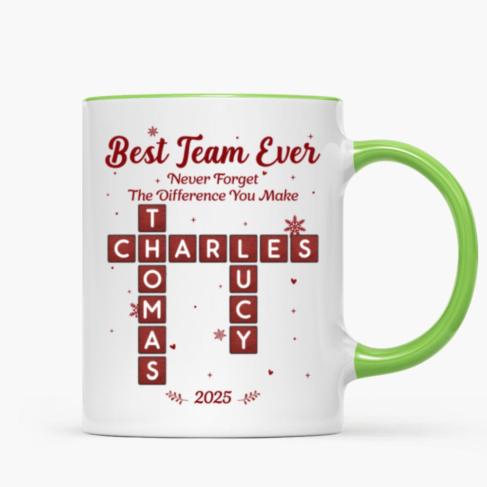 Best Team Ever Crossword Puzzle Art - Personalized Mug - Gift For Coworkers, Colleagues