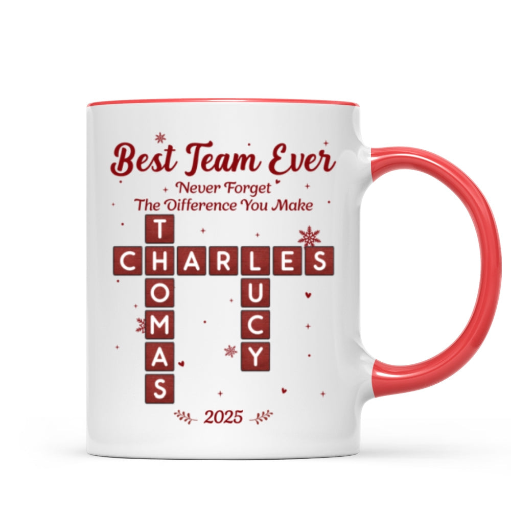 Best Team Ever Crossword Puzzle Art - Personalized Mug - Gift For Coworkers, Colleagues