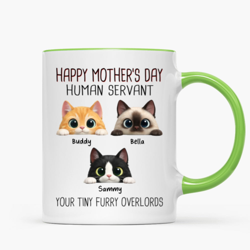 Happy Mother's Day Human Servant - Personalized Mug - Funny Gift for Cat Moms