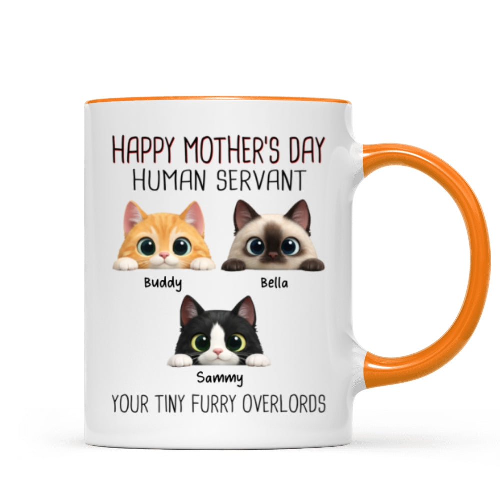 Happy Mother's Day Human Servant - Personalized Mug - Funny Gift for Cat Moms