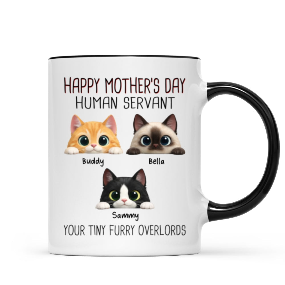 Happy Mother's Day Human Servant - Personalized Mug - Funny Gift for Cat Moms