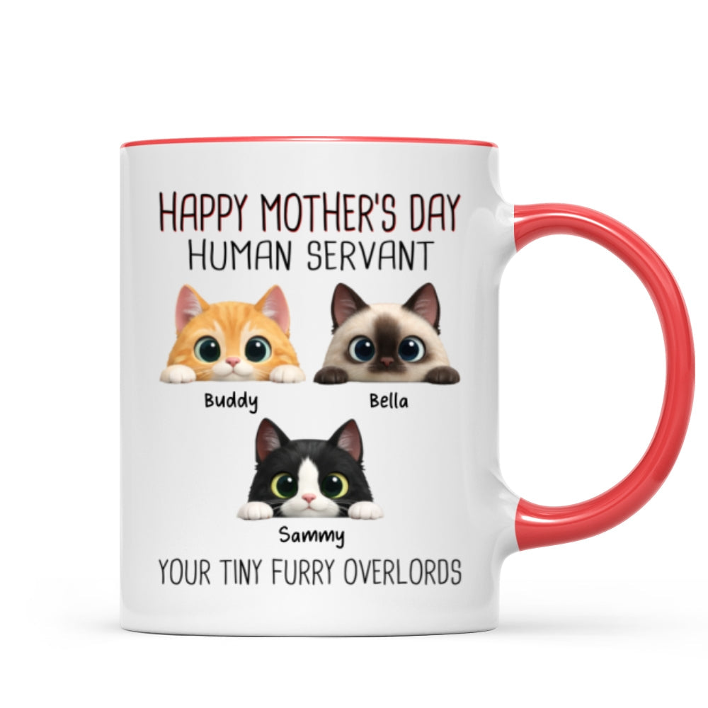 Happy Mother's Day Human Servant - Personalized Mug - Funny Gift for Cat Moms