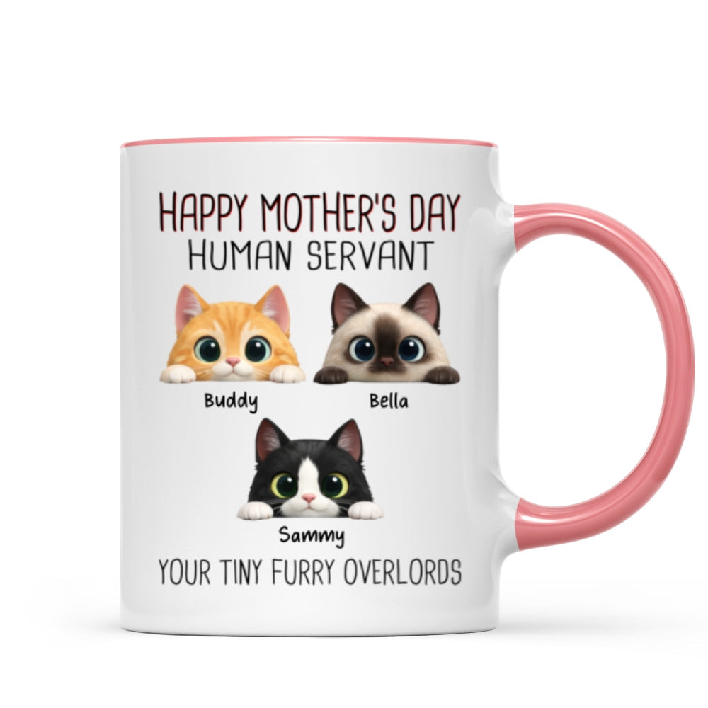 Happy Mother's Day Human Servant - Personalized Mug - Funny Gift for Cat Moms