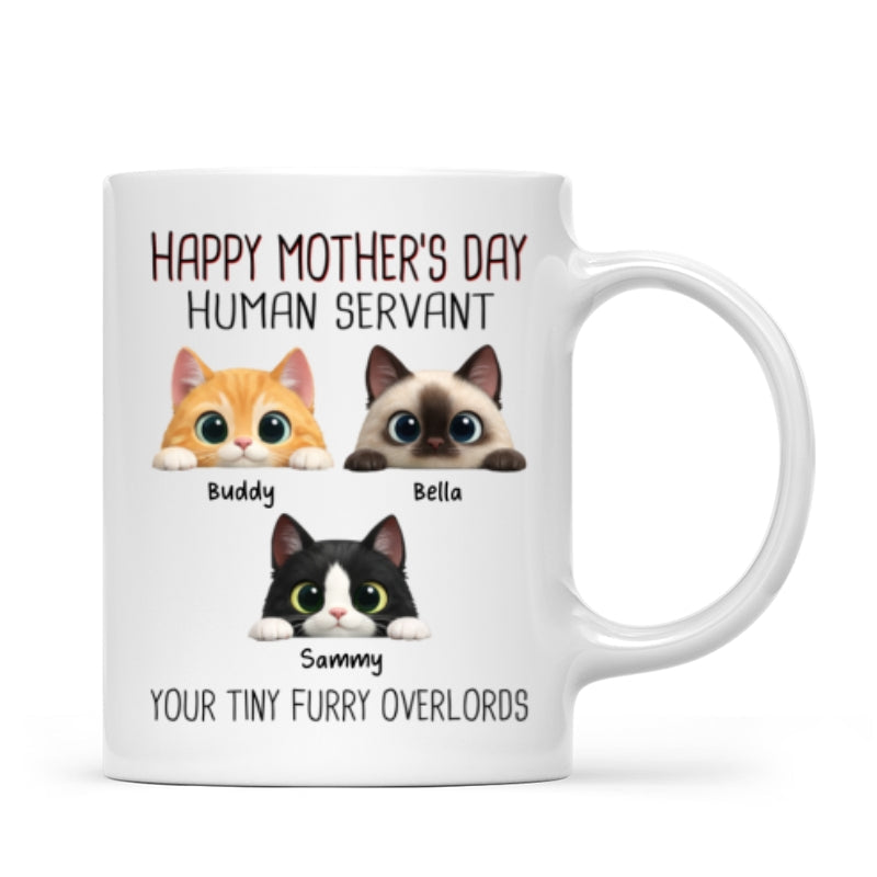Happy Mother's Day Human Servant - Personalized Mug - Funny Gift for Cat Moms