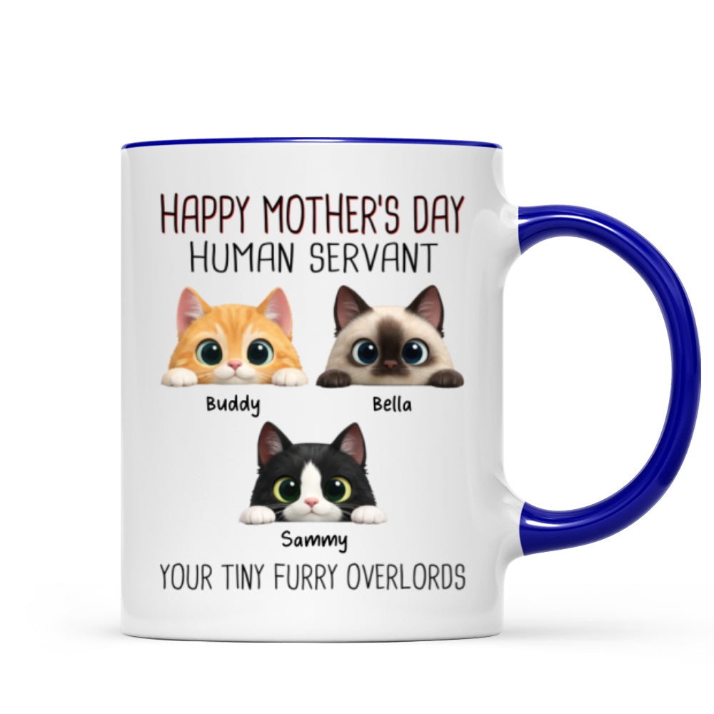 Happy Mother's Day Human Servant - Personalized Mug - Funny Gift for Cat Moms