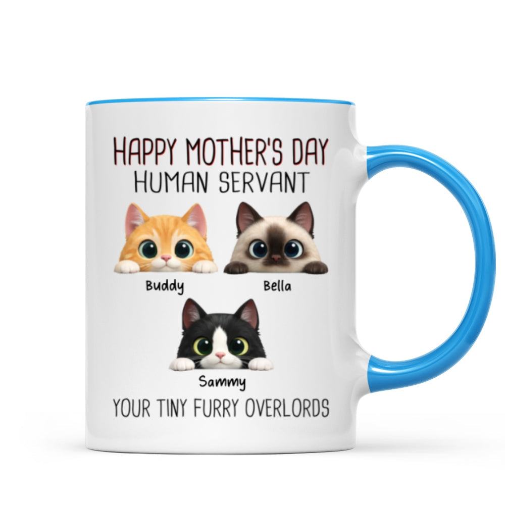 Happy Mother's Day Human Servant - Personalized Mug - Funny Gift for Cat Moms