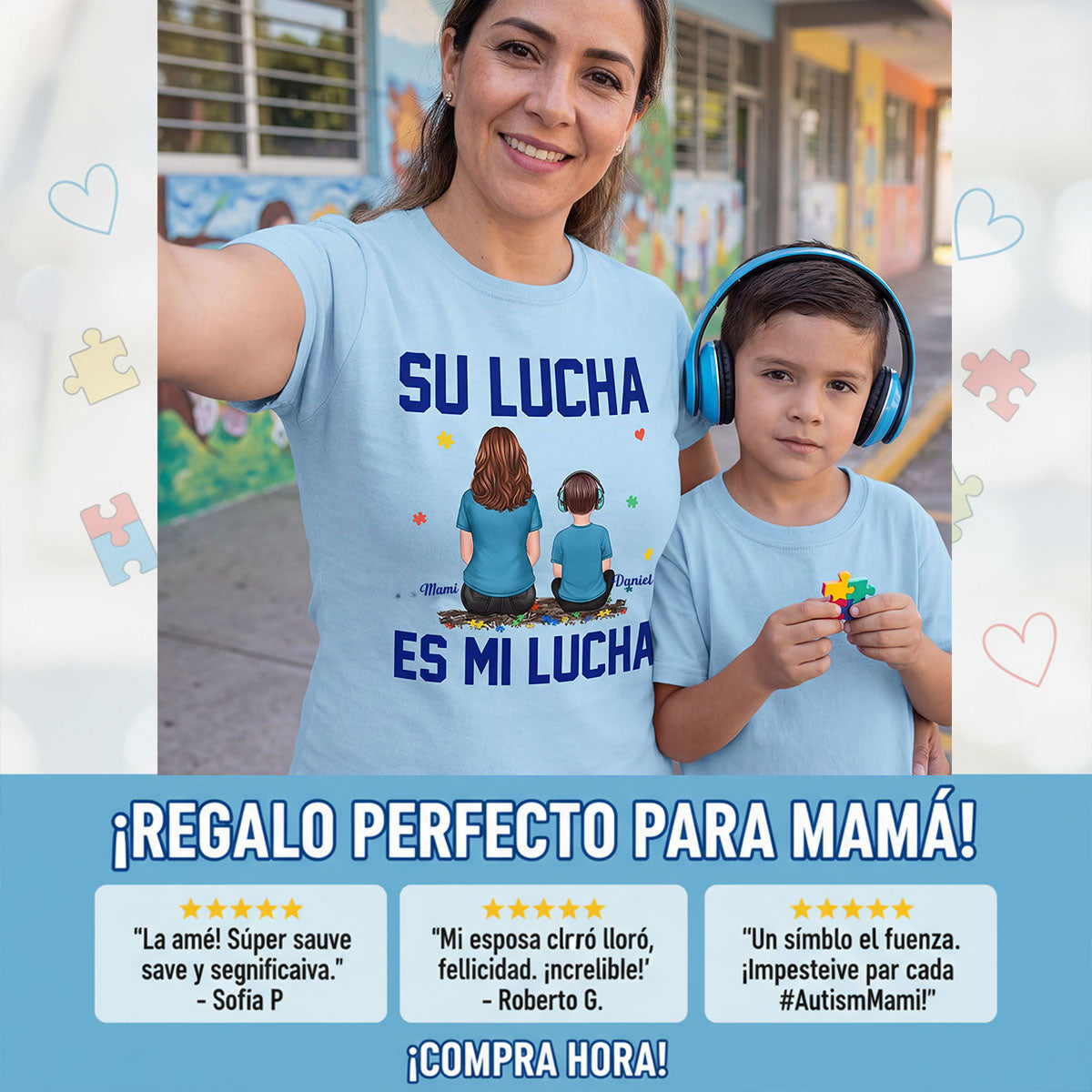 Su Lucha As Mi Lucha His Fight Is My Fight - Personalized Shirt - Spanish Version Autism Awareness Shirt