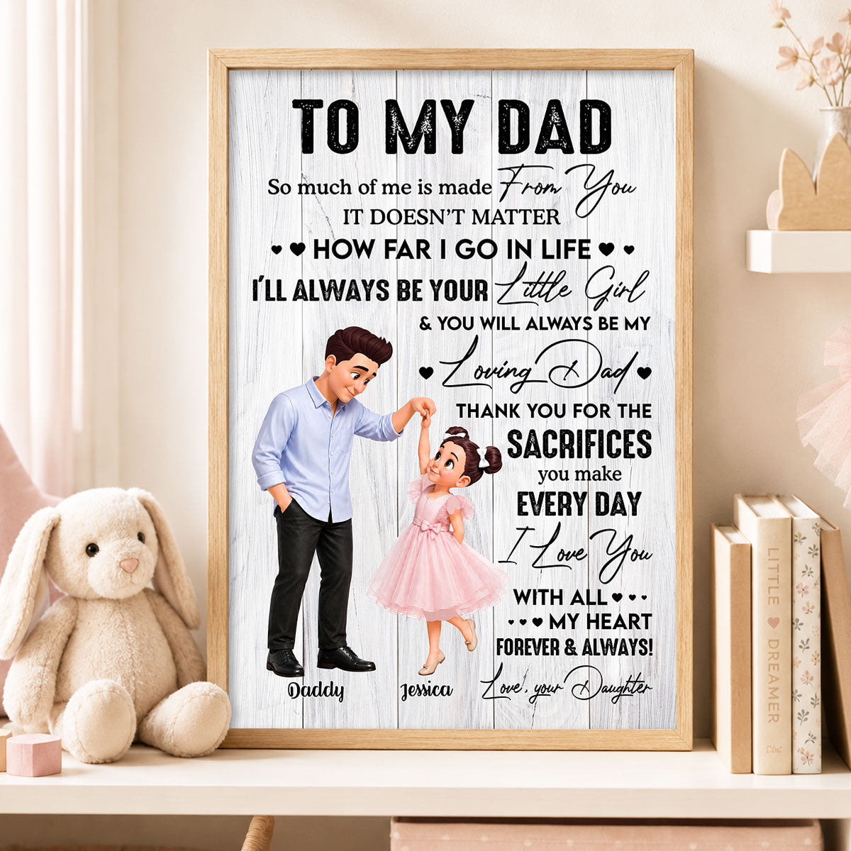 To My Dad I'll Always Be Your Little Girl Dad And Daughter Dancing - Personalized Poster - Father's Day Gift For Dad, Husband
