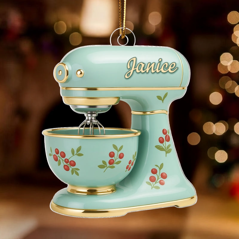 Baking With Love in Every Bowl – Personalized Acrylic Ornament – Sweet Gift for Home Bakers, Mom, Wife