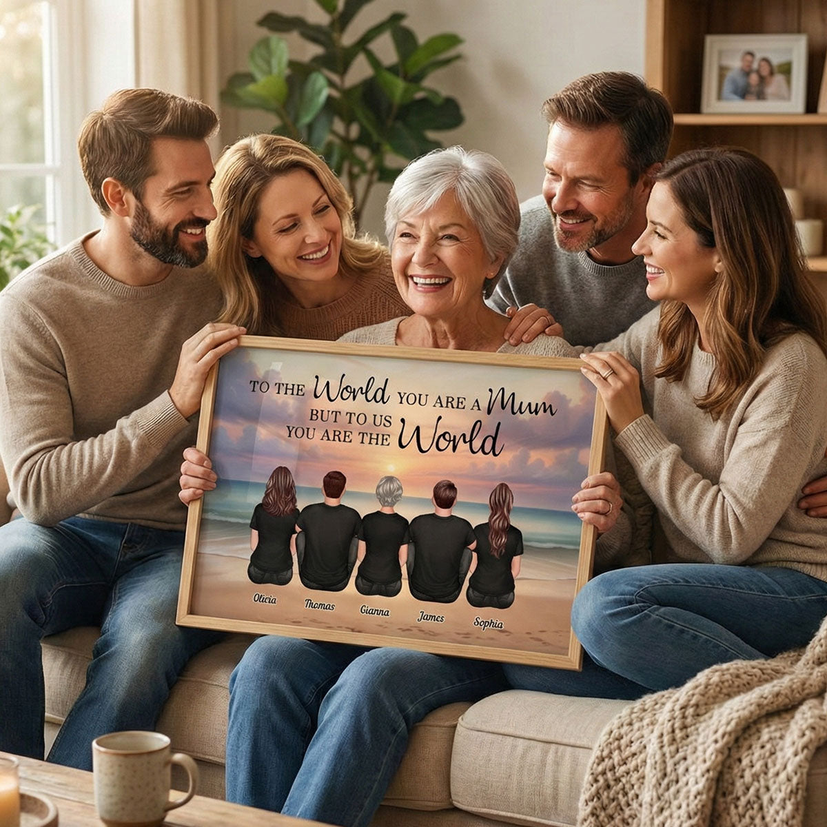 Beach Landscape To The World You Are A Mother - Personalised Poster - Gift For Mum