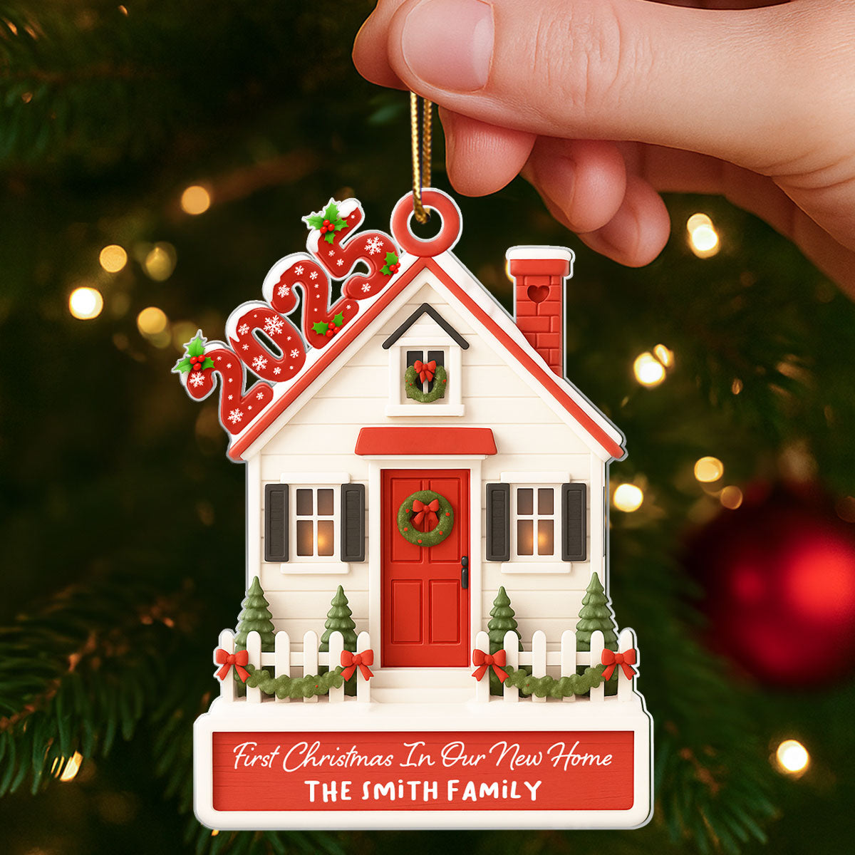 Our First Home Christmas 2025 - Personalized Acrylic Ornament - Unique Christmas Gift For Couple, Family
